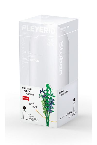 Sluban Flower Vase Building Kit - A Unique Flower Container with 206 PCS and Flowers Rocket Larkspur