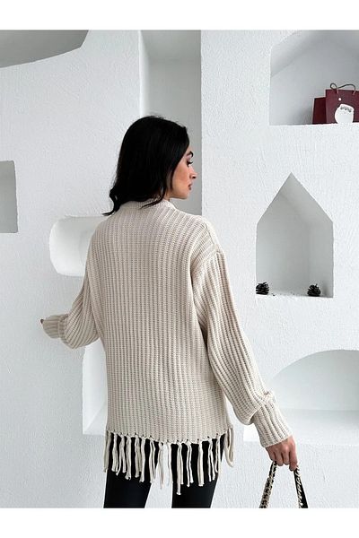 Laluvia Bézs oldalsó bojt pulóver-tk 231248