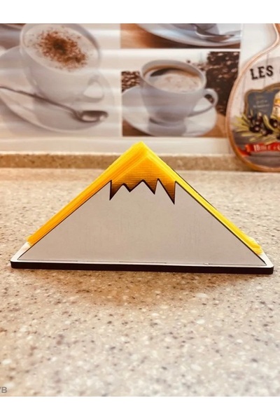 ouz dekor Light Colored Wooden Decorative - Napkin Holder Mountain Themed
