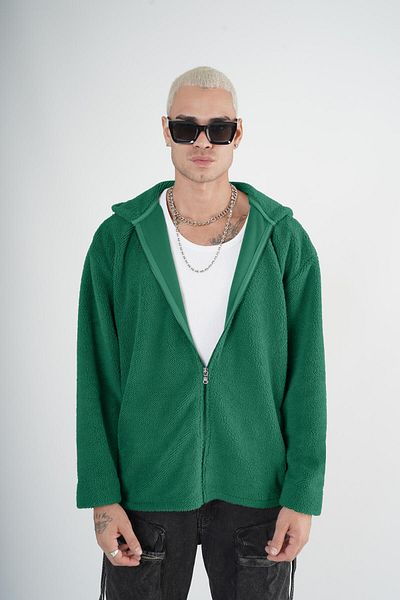 king brich Zippered Pocket Plush Jacket