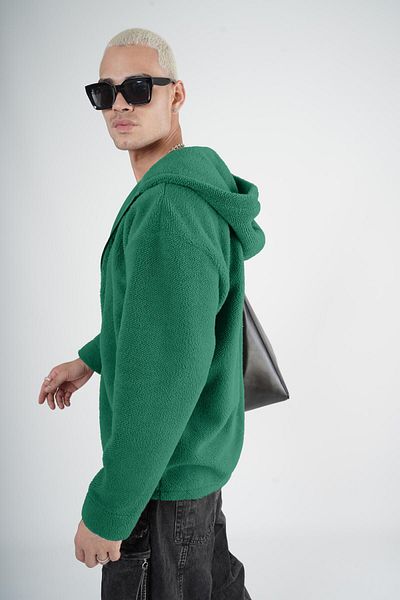 king brich Zippered Pocket Plush Jacket