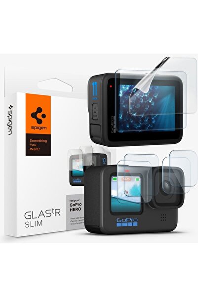Spigen GoPro Hero 12 / 11 / 10 / 9 Ekran Koruyucu GLAS.tR Slim (6 Adet) (4 Ön...