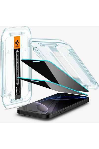 Spigen iPhone 16 Pro Ghost Glass Screen Protector Easy Installation Glas.Tr Ez Fit Privacy (2 Pcs)