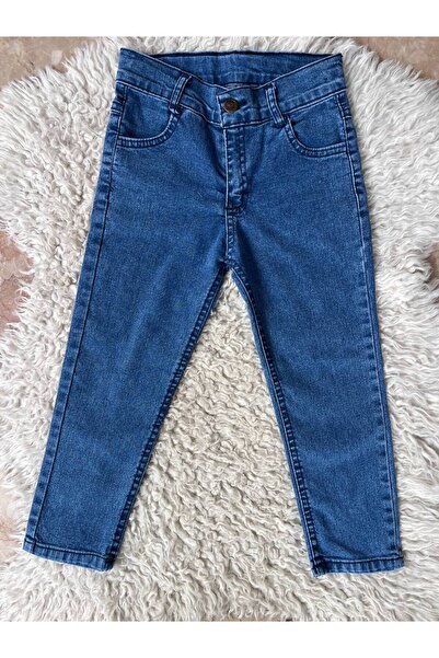 Linoş Kids Unisex Çocuk Jean Pantolon Gizli Ayarlanabilir Bel  Unisex Kot Pan...
