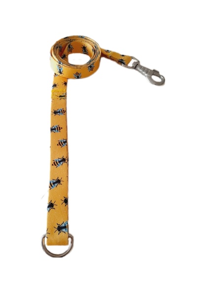 MiaBona Happy Bee Model Dijital Baskılı Sarı Renkli Arı Desenli Köpek Gezdirme Kayışı, Leash