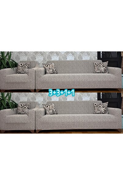 Hazineci Bey Set huse pentru canapea elastică Jacquard Vision |   3+3+1+1 Husa canapea | Husa canapea extensibila |   Stretch flexibil