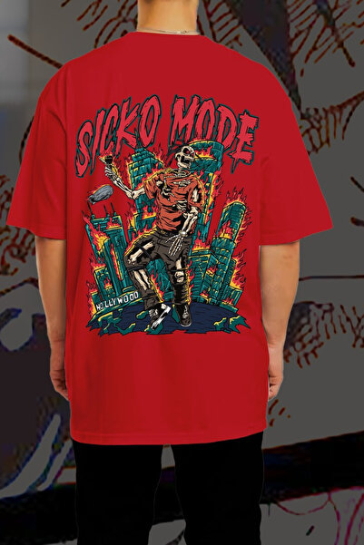 FECCY Cotton Sicko Mode Printed Oversize T-Shirt
