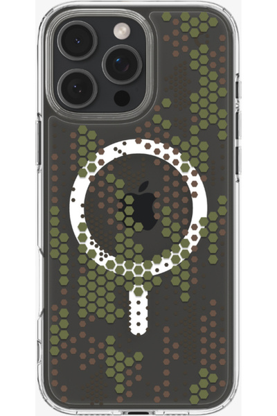 Spigen iPhone 16 Pro Kılıf Ultra Hybrid MagFit MagSafe özellikli Digital Camo...