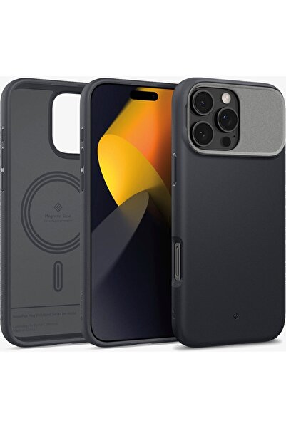 Spigen Caseology iPhone 16 Pro Max Kılıf Nano Pop Mag MagSafe özellikli Kickstand Black Sesame - ACS08057