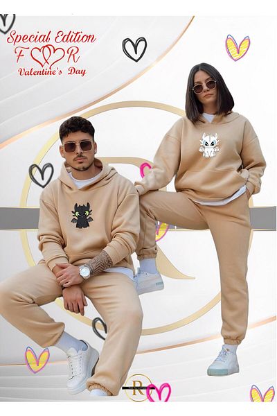 Risil-Nu Company Special Double Combination Double Sweatshirt Set for Valentine's Day