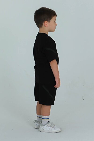 Black One UNISEX CREWNECK STRIP PRINT ΛΕΠΤΟΜΕΡΗ TEE ΡΥΘΜΙΖΟΜΕΝΗ ΜΕΣΗ ΕΛΑΣΤΙΚΗ ΦΟΡΜΑ