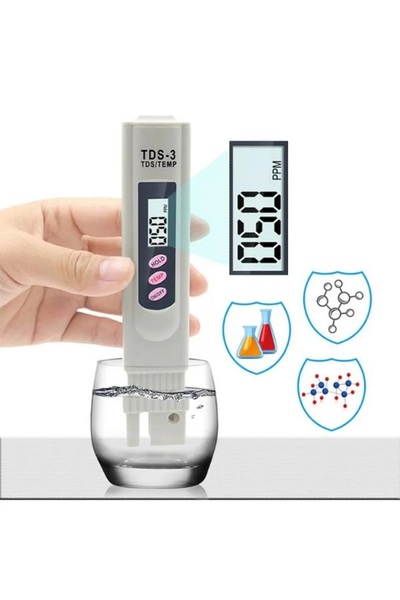 Derwell Tds3 Metre Saf Su Kalite Ölçüm Cihazı Pil Hediyeli