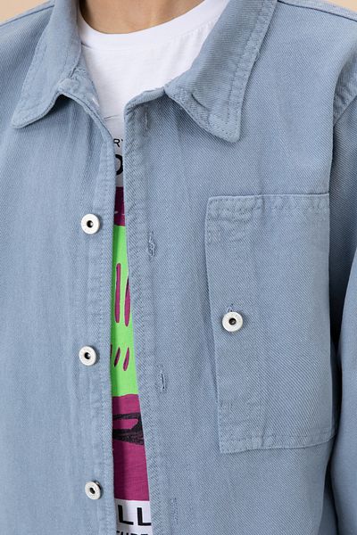Cansın Mini Tricou cu imprimeu albastru pentru băiat Cămăși din jean Set 2 piese 20031