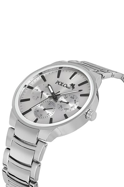 Polo Air Metal Band Men's Wrist Watch Silver Color Pl-0966E4X