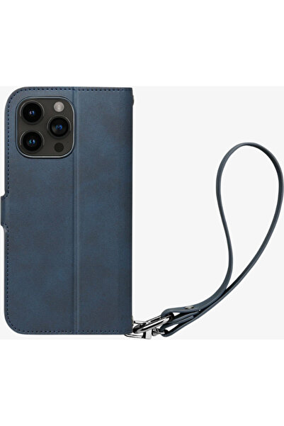 Spigen iPhone 15 Pro Kılıf Wallet S Pro Kartlıklı Kılıf Navy - ACS06741