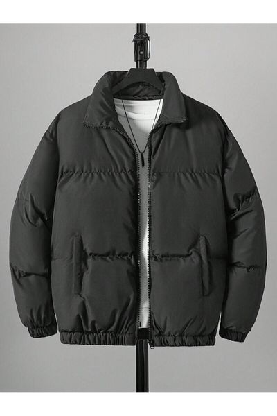 GAREN Unisex Oversize Μαύρο Αδιάβροχο Μπουφάν Bomber