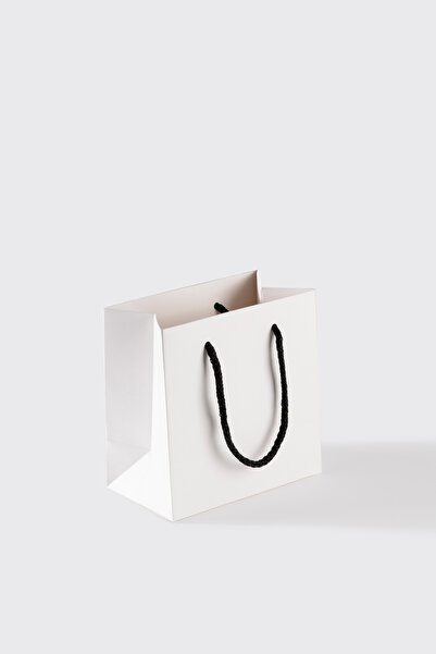 Milim Matbaa Beyaz Karton Çanta 20x16x8 Cm 10 Adet