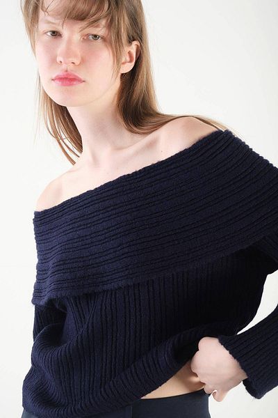 Addax Boat Neck Long Sleeve Knitwear Sweater K040-c5