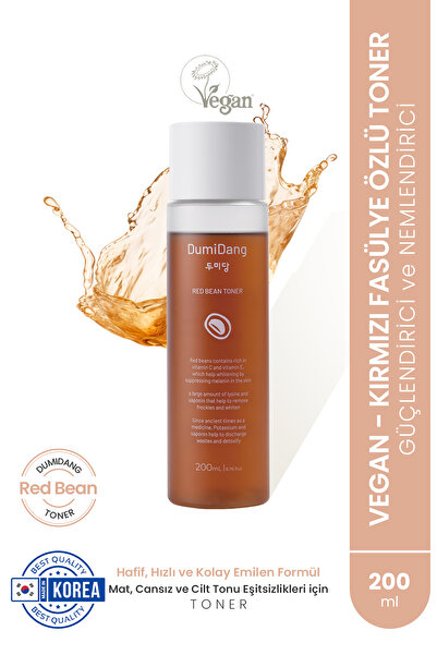 DumiDang Red Bean Toner-Vegan Güçlendirici ve Nemlendirici Toner-200ml