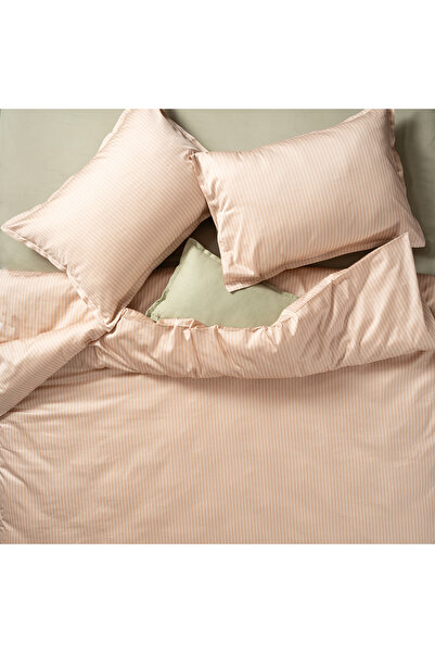 Zsa Zsa Zsu Solıd 300 Tc Çizgili E.kıng Sıze Pamuk Saten %100 Pamuk Saten Nev...