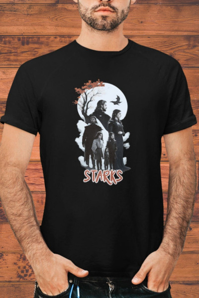 FECCY Tricou supradimensionat din bumbac cu imprimeu Starks
