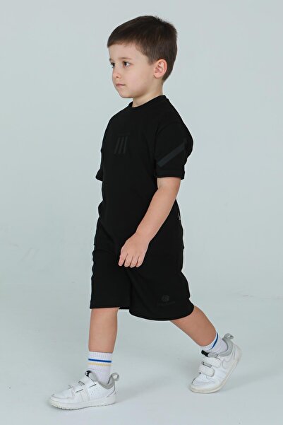 Black One UNISEX CREWNECK STRIP PRINT ΛΕΠΤΟΜΕΡΗ TEE ΡΥΘΜΙΖΟΜΕΝΗ ΜΕΣΗ ΕΛΑΣΤΙΚΗ ΦΟΡΜΑ