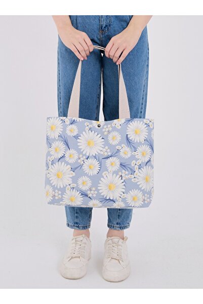 Pure Touch |   Canvas Women's Bag, Large Size, Lined, Snap Fastener, Inner Po...