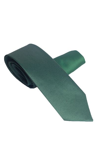 Kravatistan 7 cm Wide Green Tie Handkerchief Set