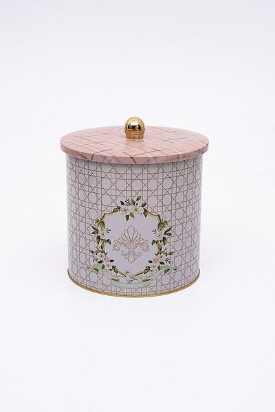 EVLE Erzak Rosy Patterned Metal Storage Container - 17.5X18Cm, 4.1L, Er147-U7