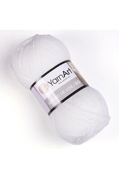 Yarnart MERINO DE LUXE 50 - ΠΛΕΚΤΟ ΧΕΡΙ ΛΕΥΚΟ-501