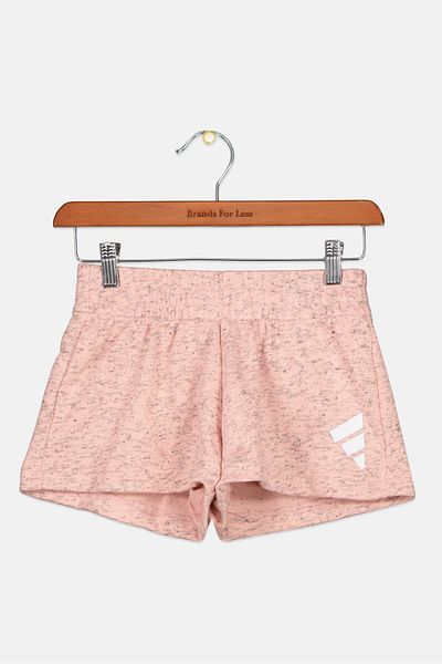 adidas Kids Girl Sportswear Brand Logo Running Shorts, Pink Heather