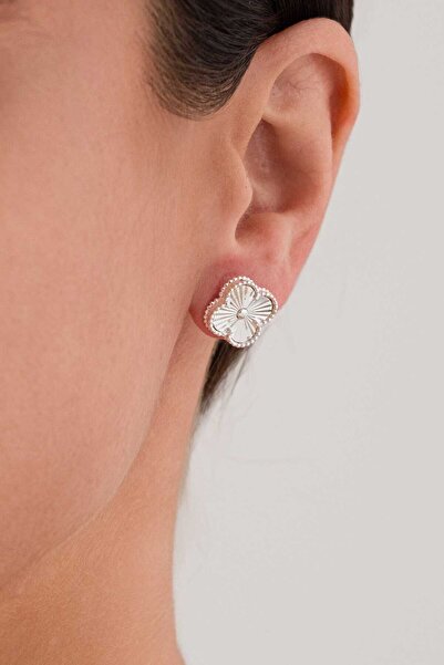 AcestesDesign Yonca Şans Model Parlak Kalemli Zarif Tasarım Altın Kaplama 925...