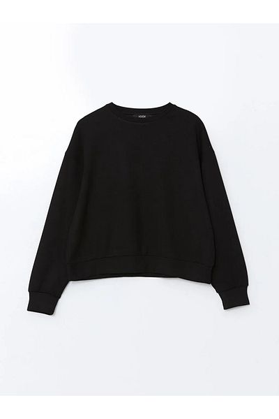 LC Waikiki Hanorac oversize pentru femei XSIDE Black Crew Deck