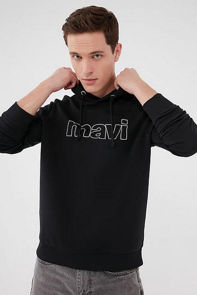 Mavi 065606-900 Hanorac cu logo Kapıson Hanorac negru pentru bărbați