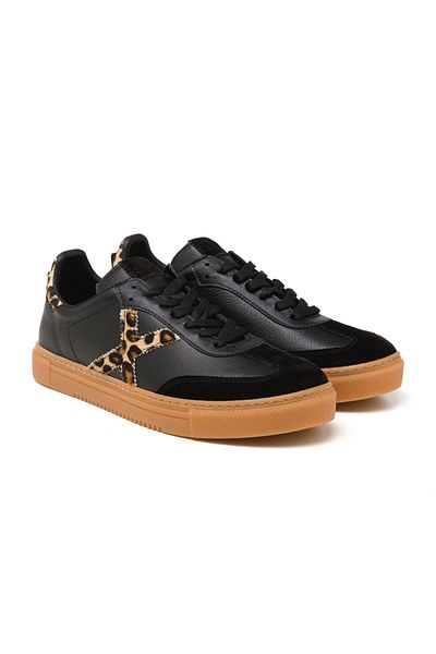 John May Tenis pentru femei / fete (zilnic) MAR-25Y-192-3030 John May Black Suede-Black Skin-Leopard