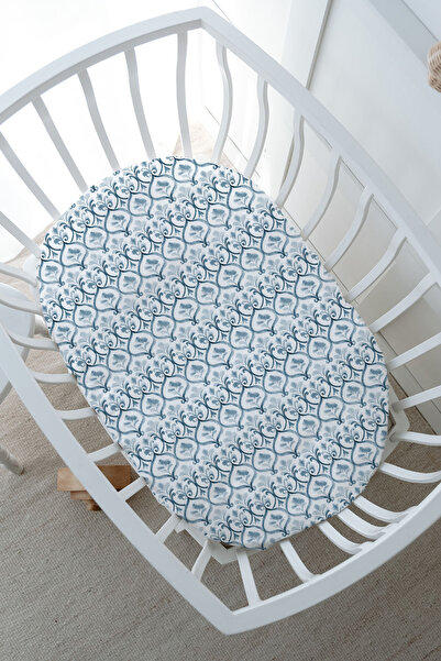 Tuğba Kuğu Anne Yanı Beşik Nevresim Takımı (60x100) - Blue Royal Series - U Harfi