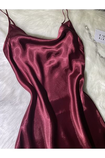 Le Tonnerre WOMEN'S Claret Red DEGAJE COLLAR SHORT NIGHTWEAR