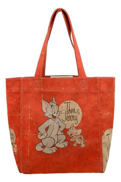 Dogo Women's Vegan Orange Large Tote Bag - Warner Bros Tom & Jerry Design