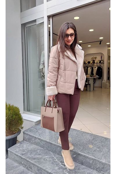 Unıquemode Short Fabric - Fur Detailed Coat 9001