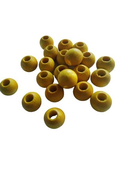 Selin 6 mm Yellow Color Wooden Beads - 40 Grams (320 Pieces)