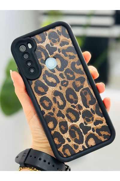 Go Aksesuar جراب سيليكون متوافق مع هاتف Redmi Note 8 بتصميم الفهد