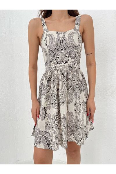 TİENDEROPA Women's Model for Blue Print Mini Dress