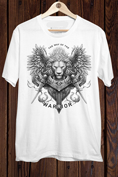 FECCY Tricou supradimensionat din bumbac cu imprimeu THE WAY OF THE WARRIOR