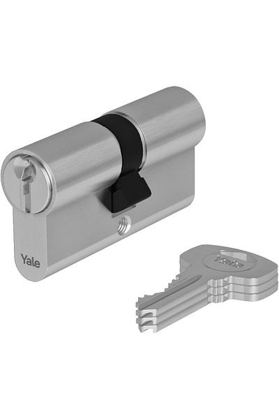 Yale 500 Series double euro profile cylinder K + K 65 mm Satin Nickel
