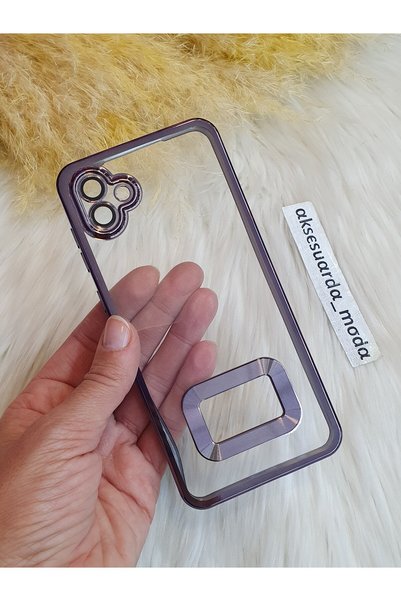 Aksesuarda Moda حافظة متوافقة مع هاتف Galaxy A04 مع شعار مقطوع بالليزر لعدسة ...