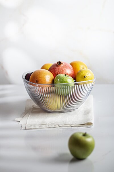 Depa Acrylic Baroque Clear Large Square Fruit & Salad Bowl 3.3 Lt (Not Glass)