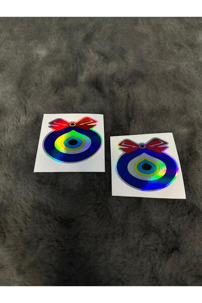 MOTTOMOR Evil Eye Bead Medium Size Hologram Sticker Sticker 2 Pack 11.5cm Tru...