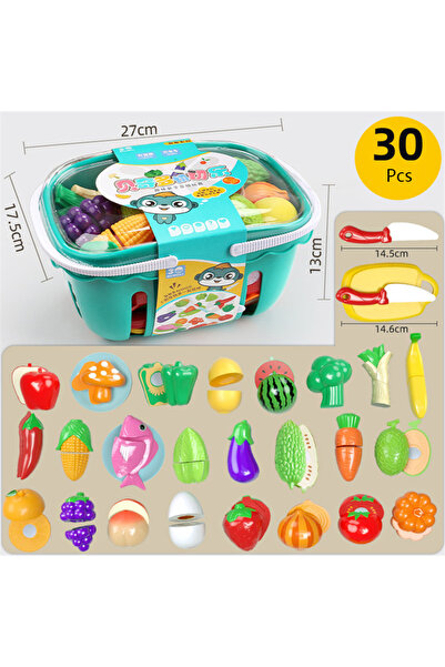 Choice مجموعة من 30 قطعة من ألعاب المطبخ والبيت والمحاكاة وسلة الفاكهة والخضر...