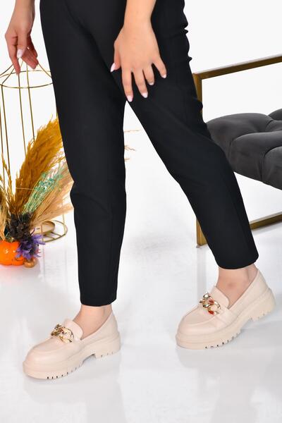 CAPRİ MODA Kadın Kalın Taban Loafer Makosen Ayakkabı