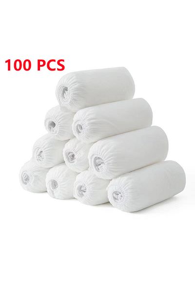 Choice White 100pack 100pack Disposable Shoe Covers Boot Non-slip Large Foot Booties For Indoors Contractor